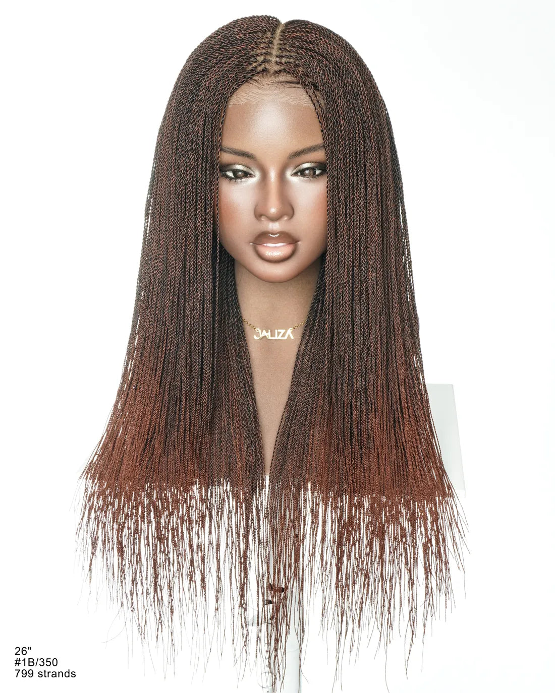 jaliza full lace micro box 26 inches in ombre ginger color