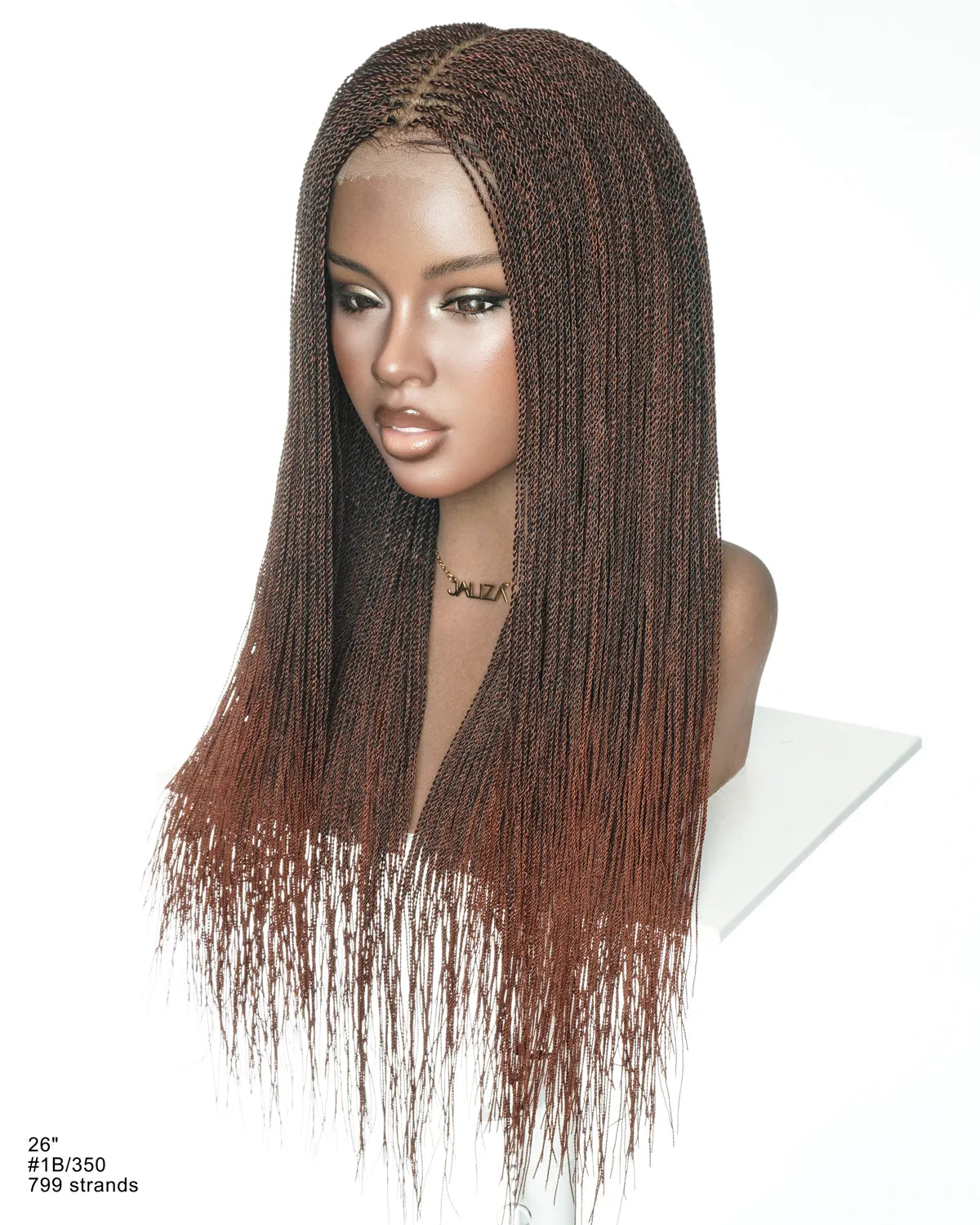 Mica - Micro Senegalese Twist Pre Bleached Swiss HD Full Lace Knotless Braids Wig 799 Strands