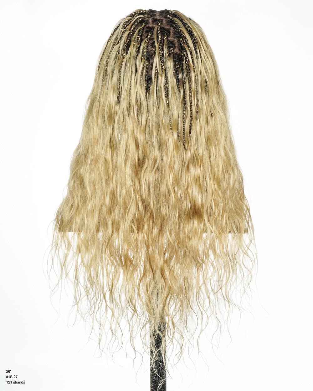 Michelle - Salon-Style Glueless Miracle Braided Wig Pre-Bleached Swiss HD Full Lace Boho Box Braids Bora Bora Human Hair Body Wave Curls