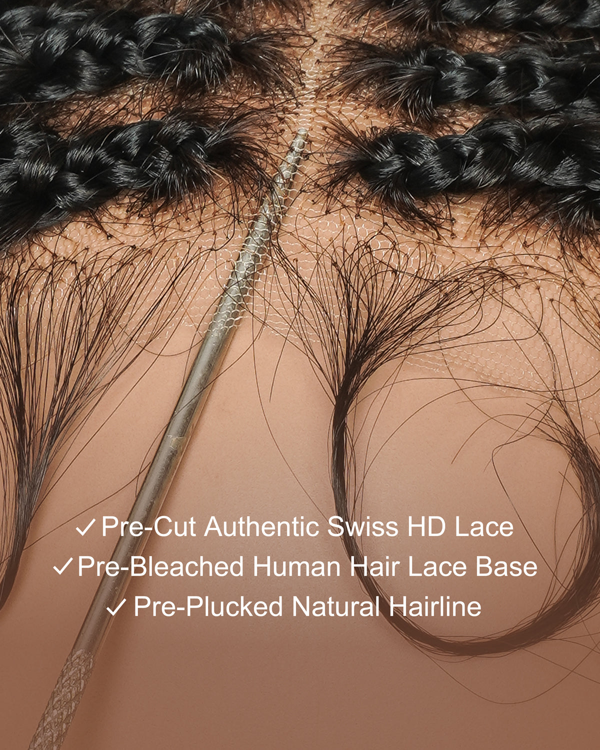 Michelle Luxury 30" 250 Density Pre Bleached HD Full Lace Bora Bora Boho Box Braided Wig With Human Hair Boho Curls