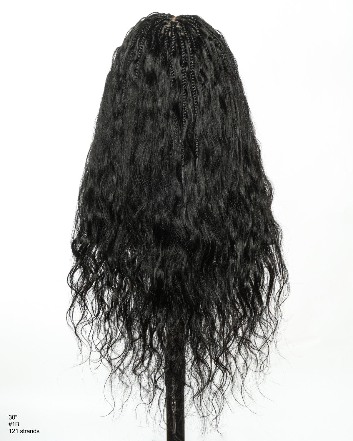Michelle Luxury 30" 250 Density Pre Bleached HD Full Lace Bora Bora Boho Box Braided Wig With Human Hair Boho Curls