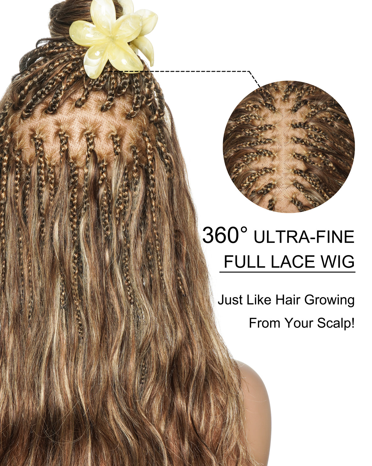Michelle - 22" Blend #4/30/27 Pre Bleached HD Full Lace Bora Bora Boho Box Braided Wig