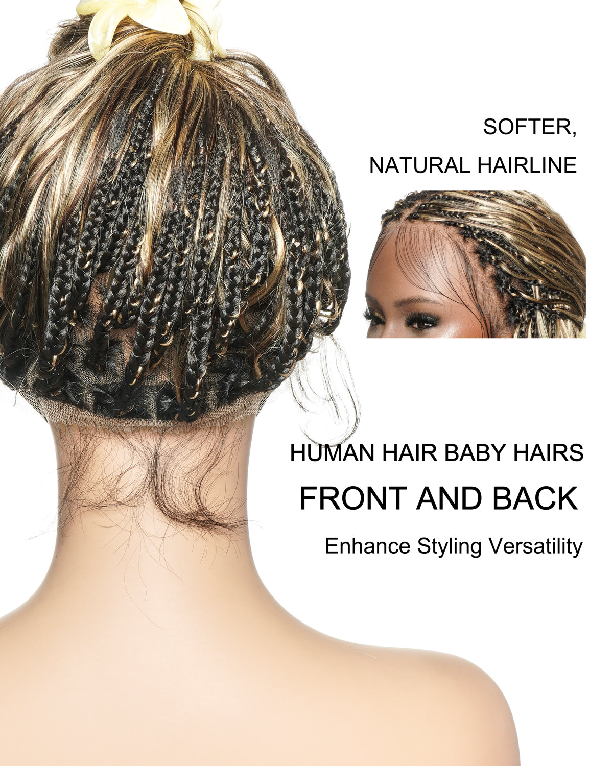 Michelle - Sun-Kissed Caramel Blend Mixed Color 4/27 Pre Bleached Body Wave Boho Braided Wig