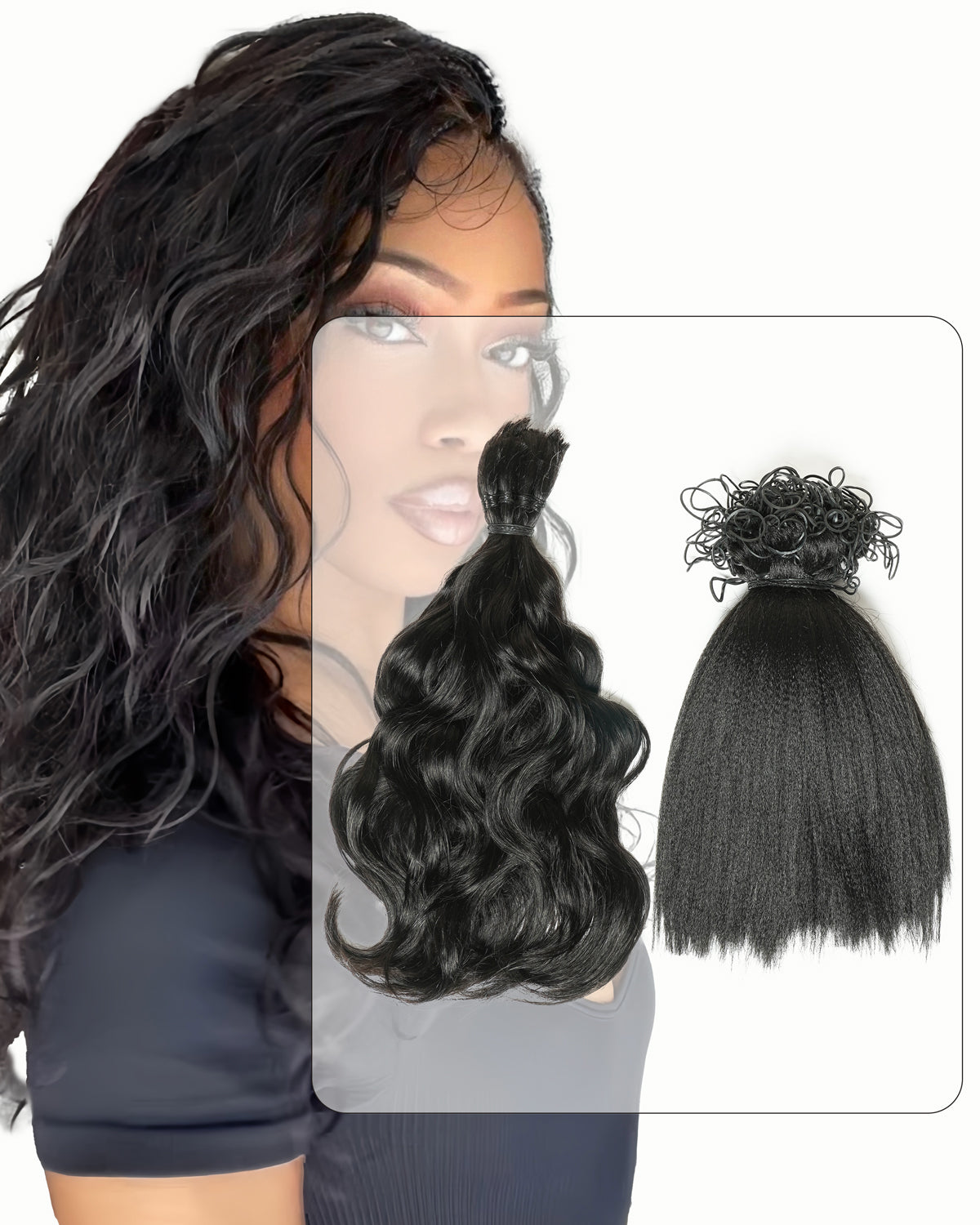 Michelle Braiding Hair Kit - Salon Solution Pre-Separated Human Hair Bulk Hair & Synthetic Fiber