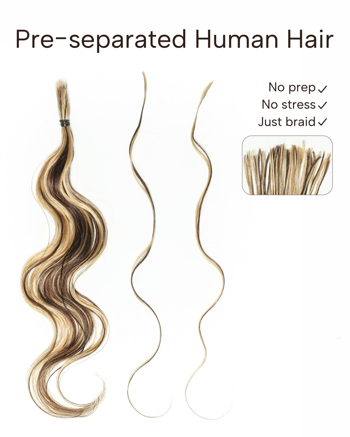 Michelle Braiding Hair Kit - Salon Solution Pre-Separated Human Hair Bulk Hair & Synthetic Fiber