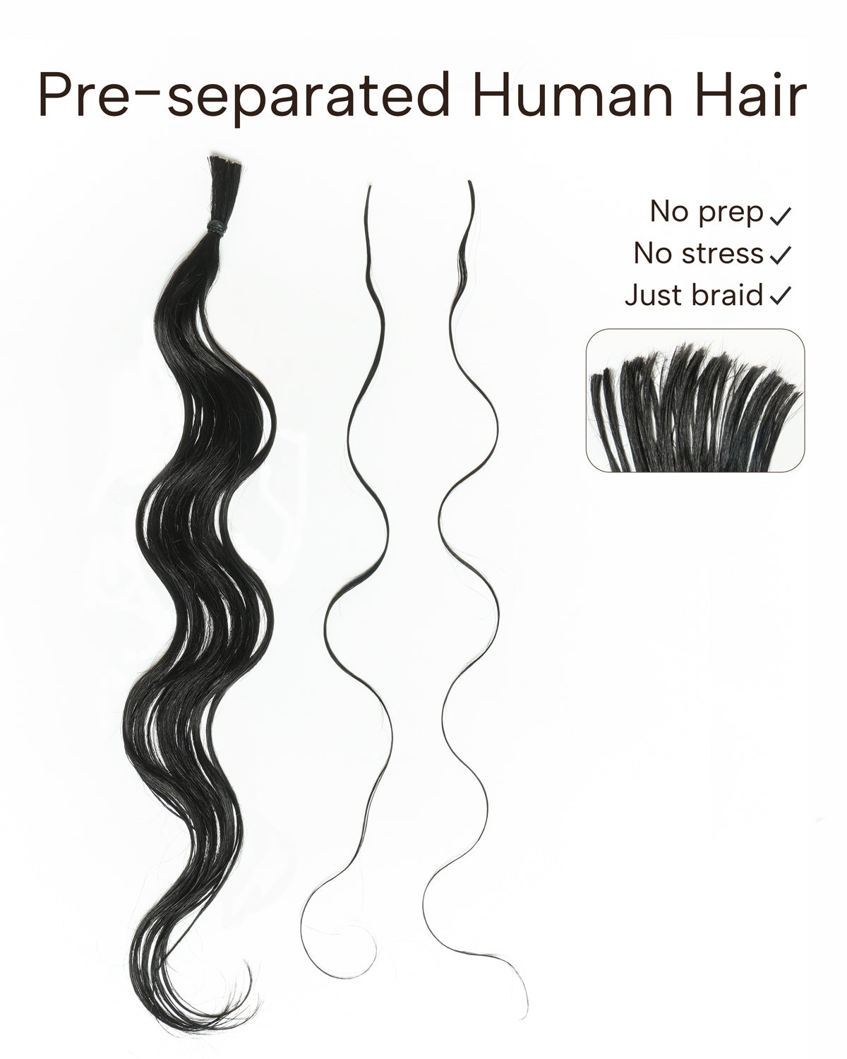 Michelle Braiding Hair Kit - Salon Solution Pre-Separated Human Hair Bulk Hair & Synthetic Fiber