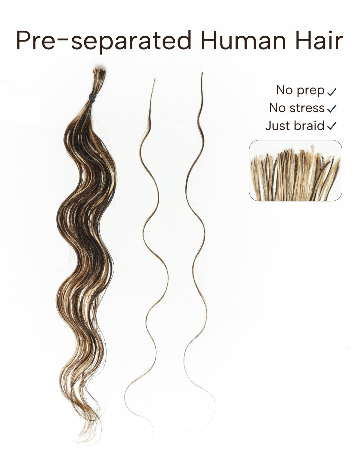Michelle Braiding Hair Kit - Salon Solution Pre-Separated Human Hair Bulk Hair & Synthetic Fiber