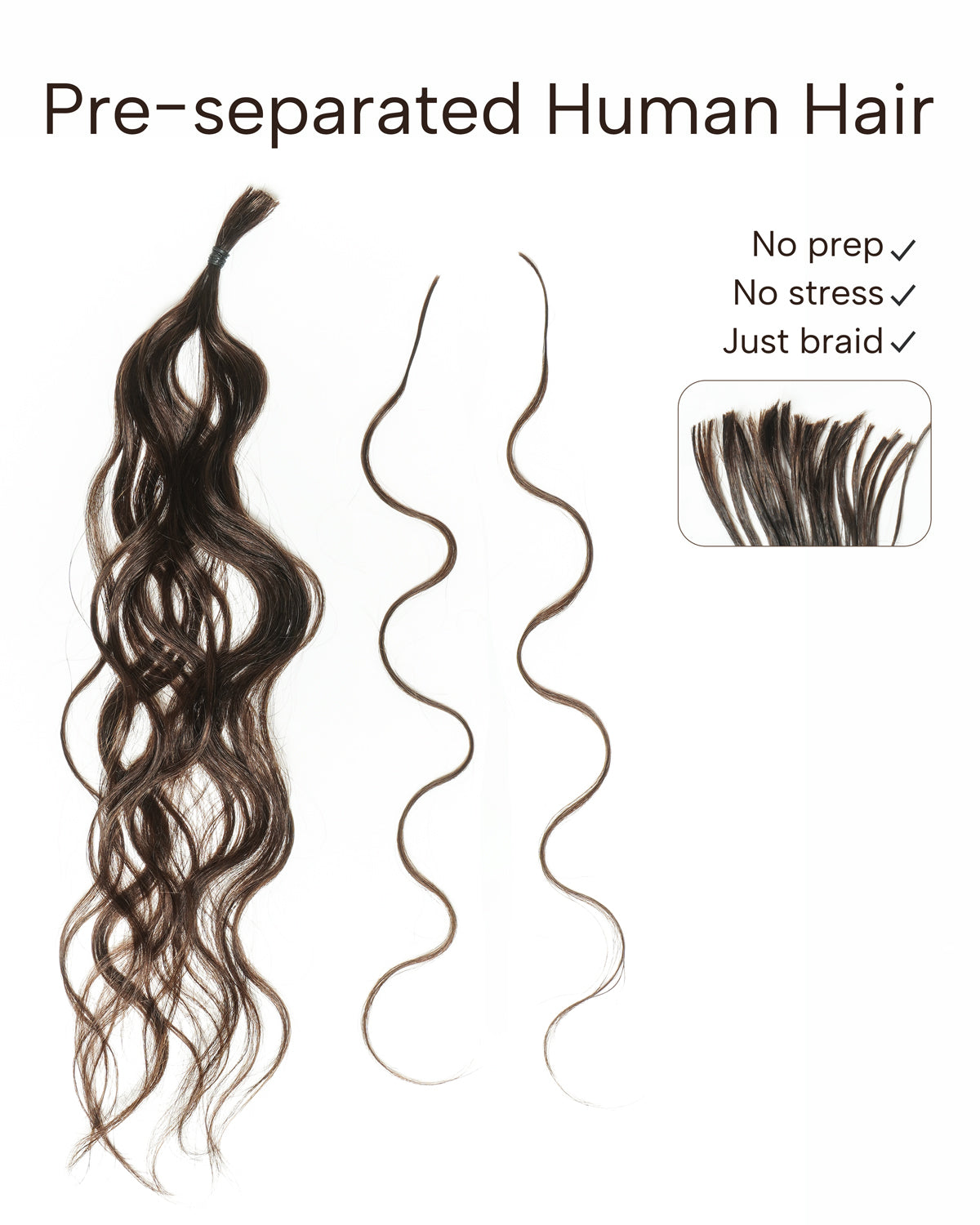 Michelle Braiding Hair Kit - Salon Solution Pre-Separated Human Hair Bulk Hair & Synthetic Fiber