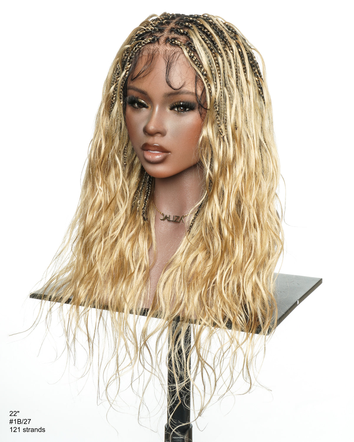 Michelle - 22" Salon-Style Honey Blond Boho Box Braided Wig