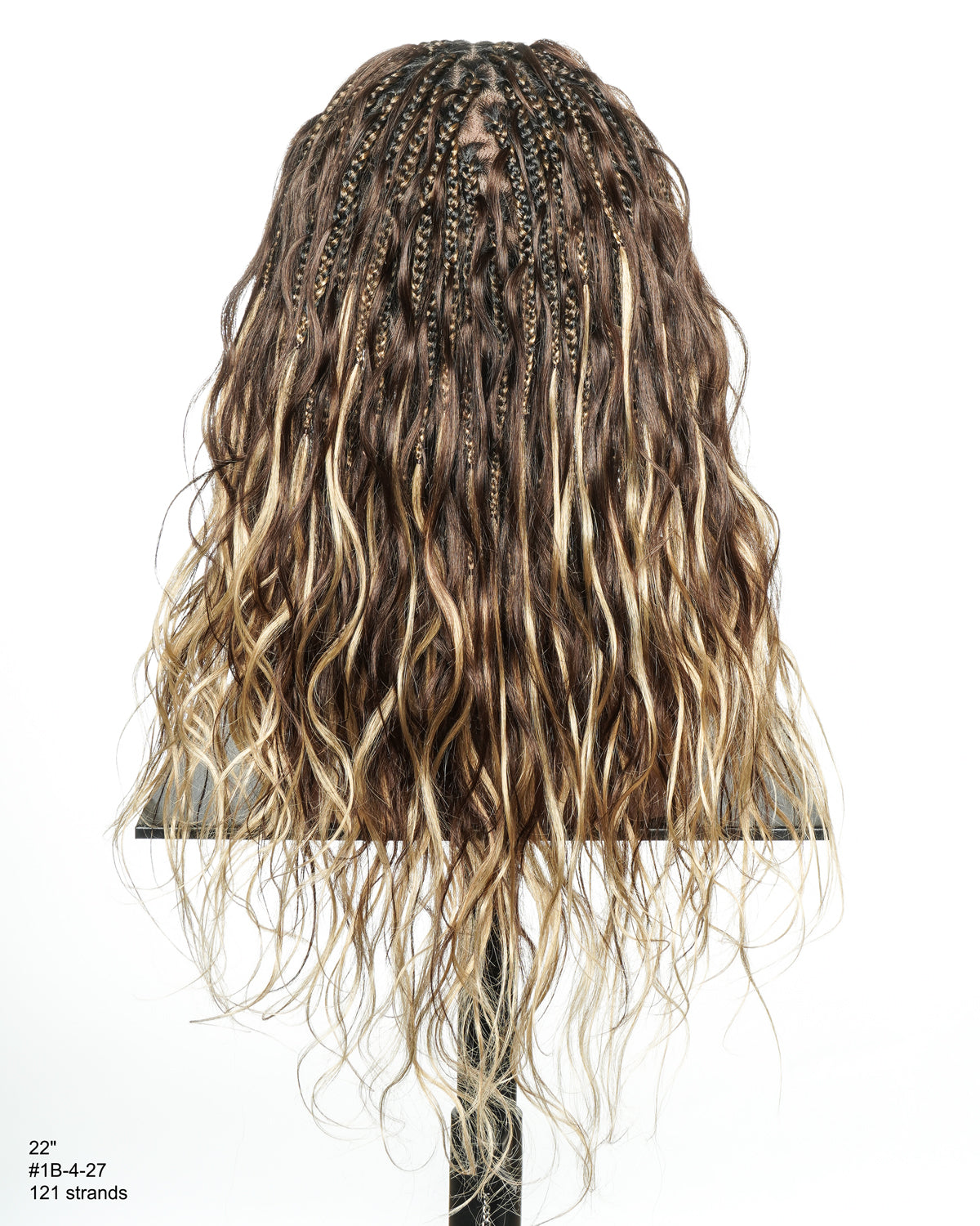 Michelle - 22" Salon-Style Balayage Ombre 1B-4-27 Glueless Boho Box Braided Wig