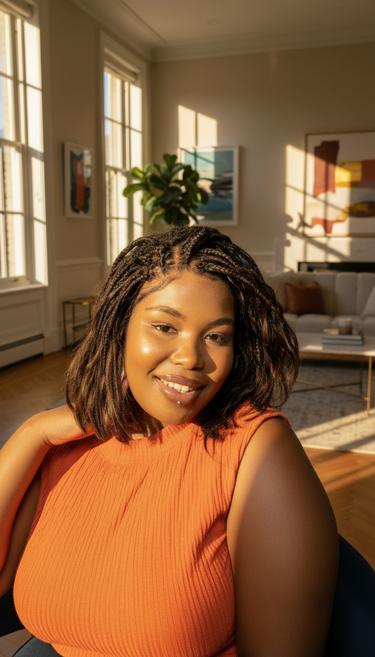 Michelle Bob - 12" 100% Human Hair Boho Box Braided Wig With Drawstring Cap