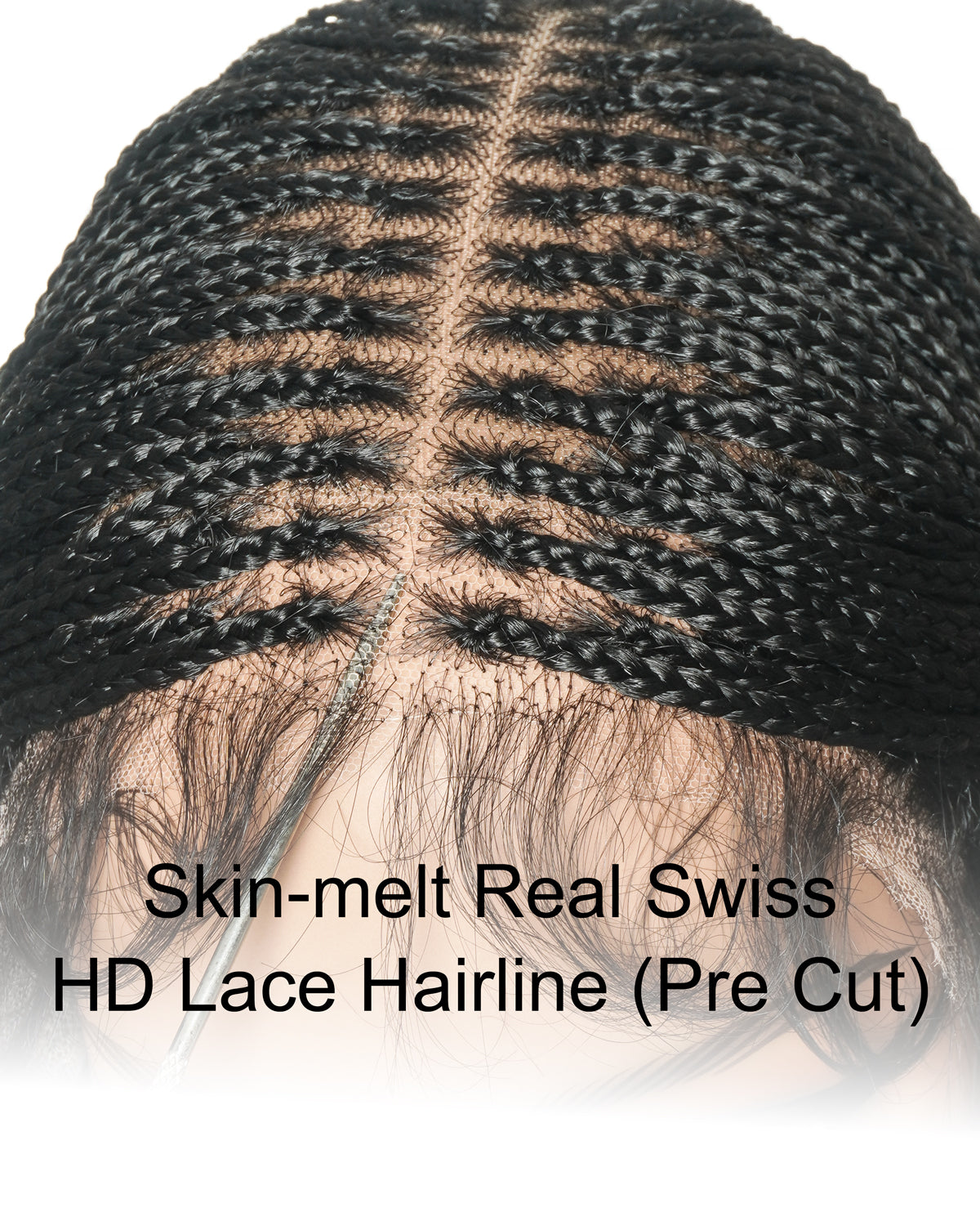 Tina - Senegalese Mini Twist Braided Wig 14" Full Hand-tied Swiss HD Lace With Curly Ends - Human Baby Hair