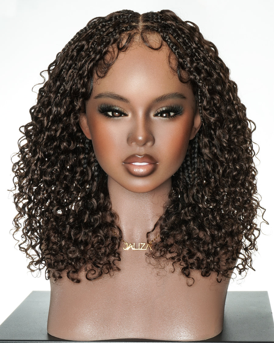 Nami Bob 12" - JALIZA Slip-On™ Water Wave Boho Box Braided Wig (Full Version)