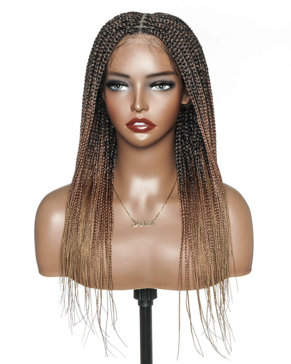 24" Pre Bleached Human Hair Lace Lightweight Knotless HD Lace Box Braided Wig
