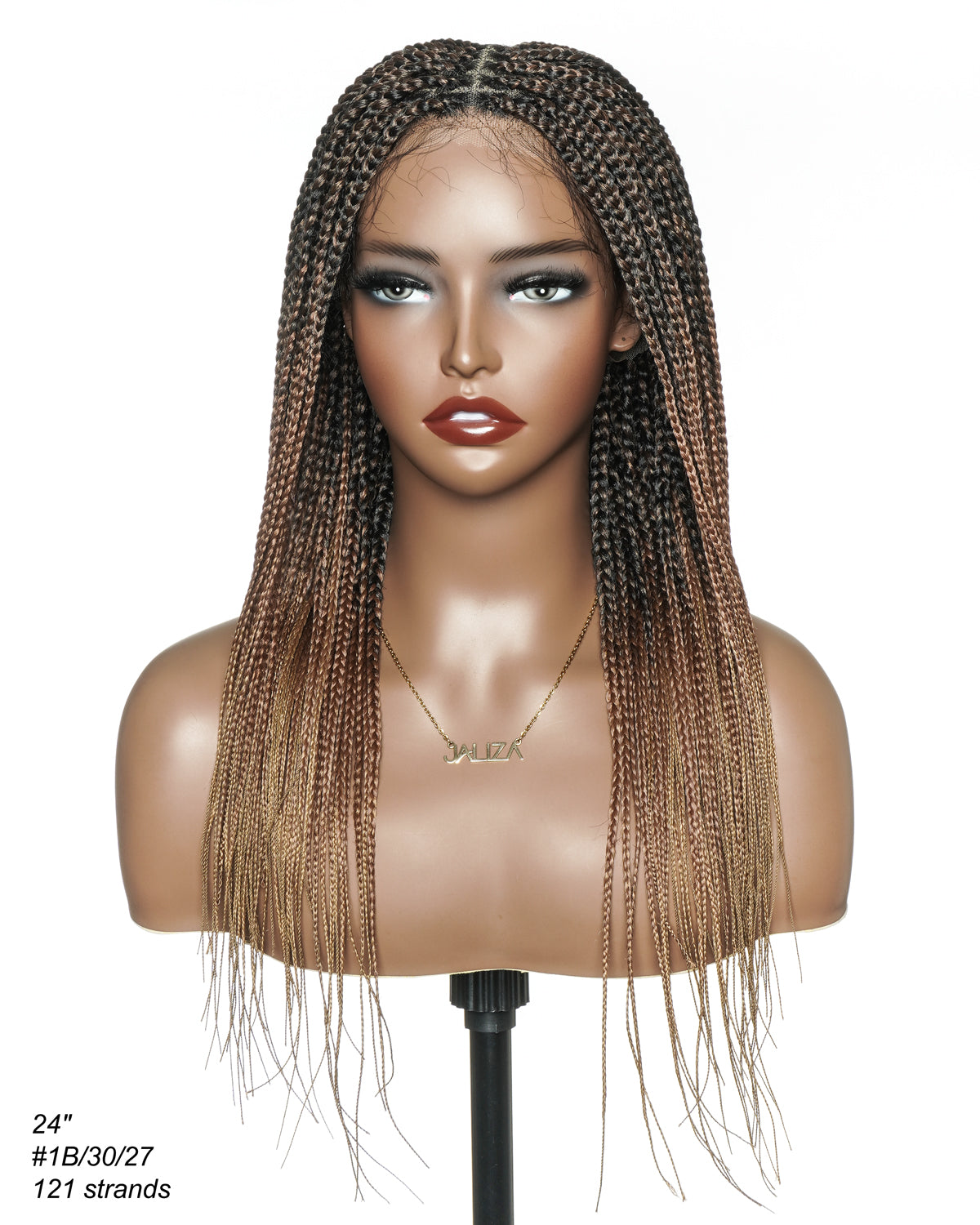 24" Pre Bleached Human Hair Lace Lightweight Knotless HD Lace Box Braided Wig