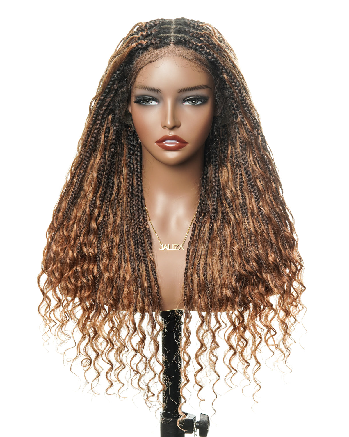 Kiki - 24" HD Full Lace Lightweight Human Hair Curls Boho Box Braided Wig