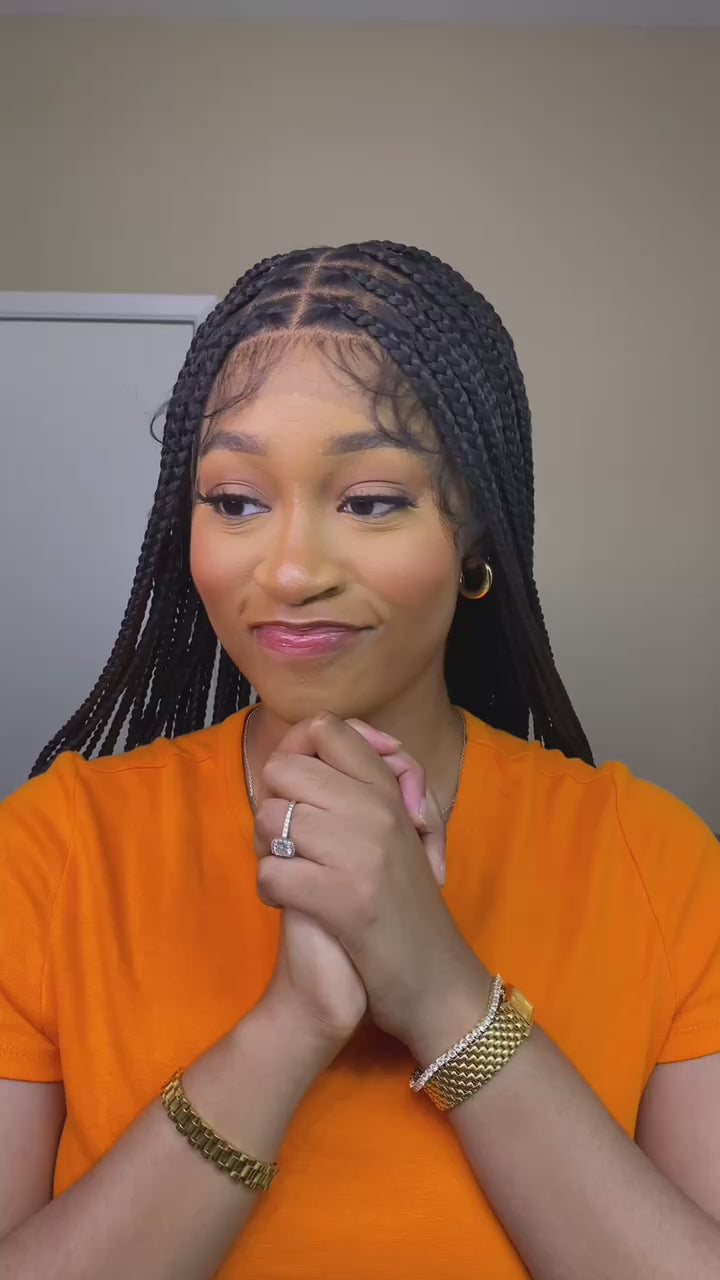 box braid wig with boho ends