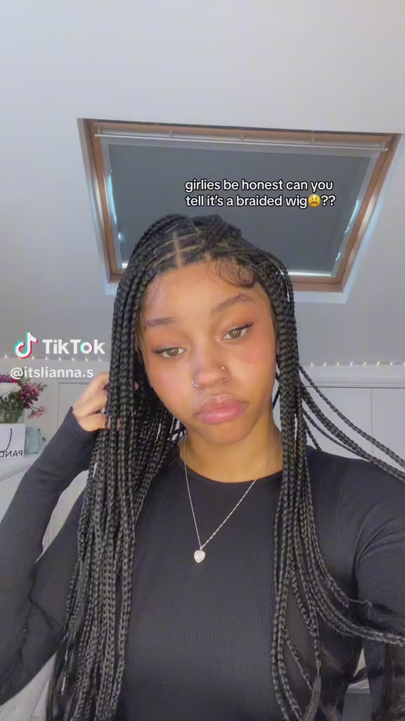 HD Lace Knotless Small Box Full Hand-tied Braided Wig