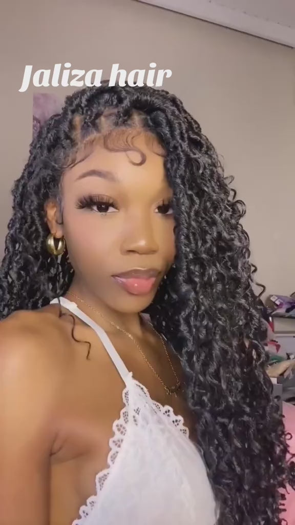 Load video: boho locs braids wig video