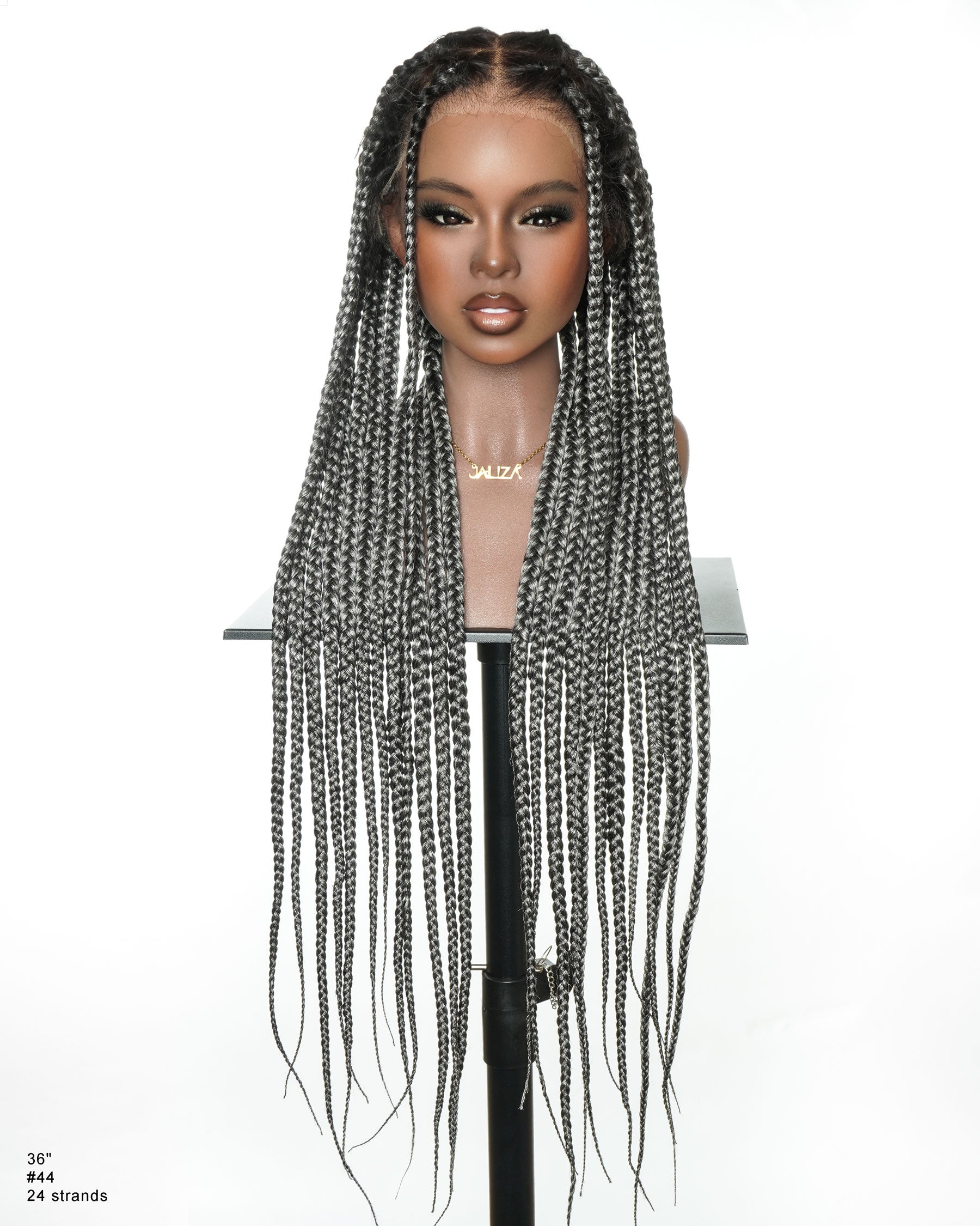 Knotless Jumbo Box / Large Box HD Lace Full Hand-tied Braided Wig 36 Inches 24 Strands
