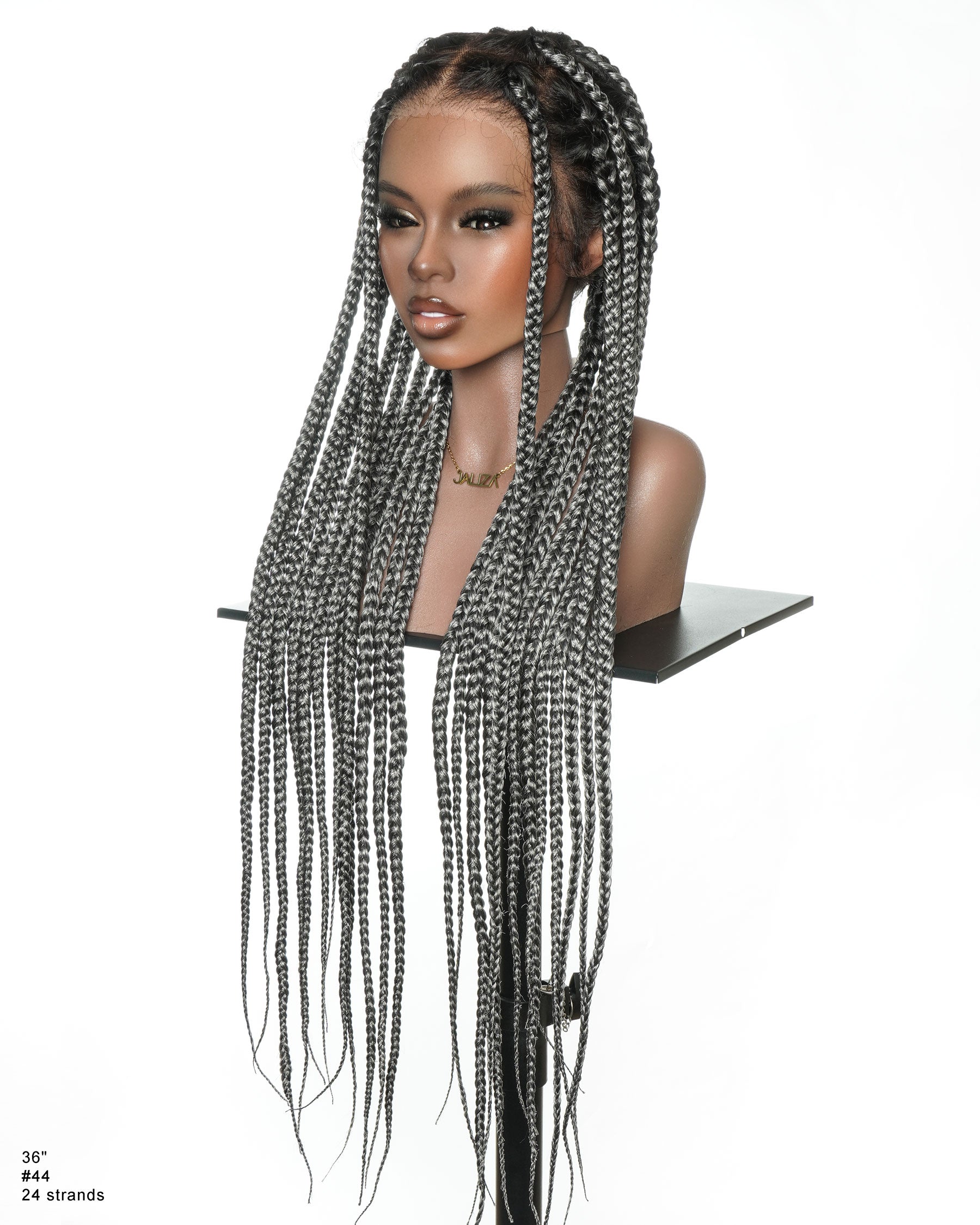 Knotless Jumbo Box / Large Box HD Lace Full Hand-tied Braided Wig 36 Inches 24 Strands