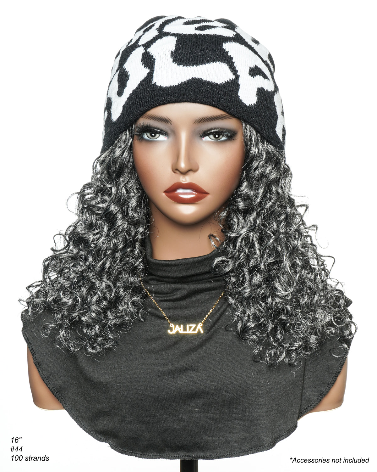 16" Salt & Pepper Loose Jerry Curls HD Full Lace Boho Box Braided Wig – Human Hair & Synthetic Blend