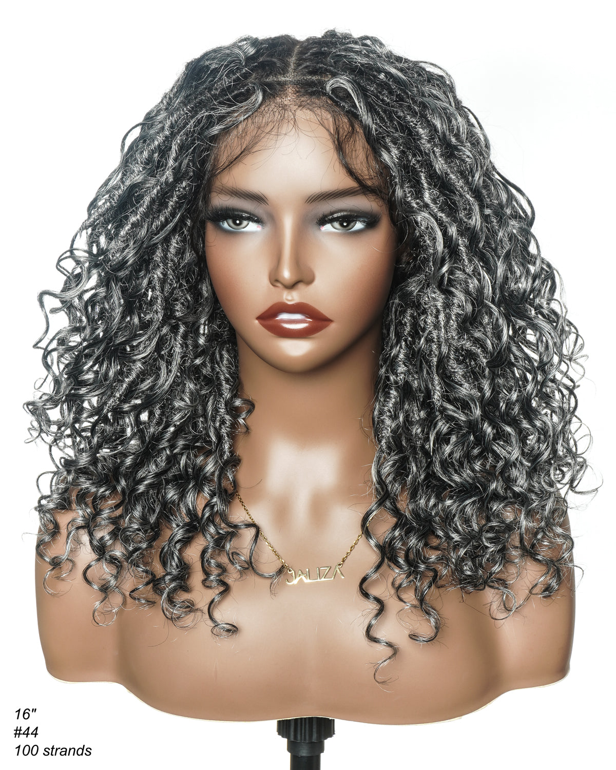 Lola - 16" Salt & Pepper Boho Locs Wig | Blend Human Hair And Synthetic Fiber Boho Curls