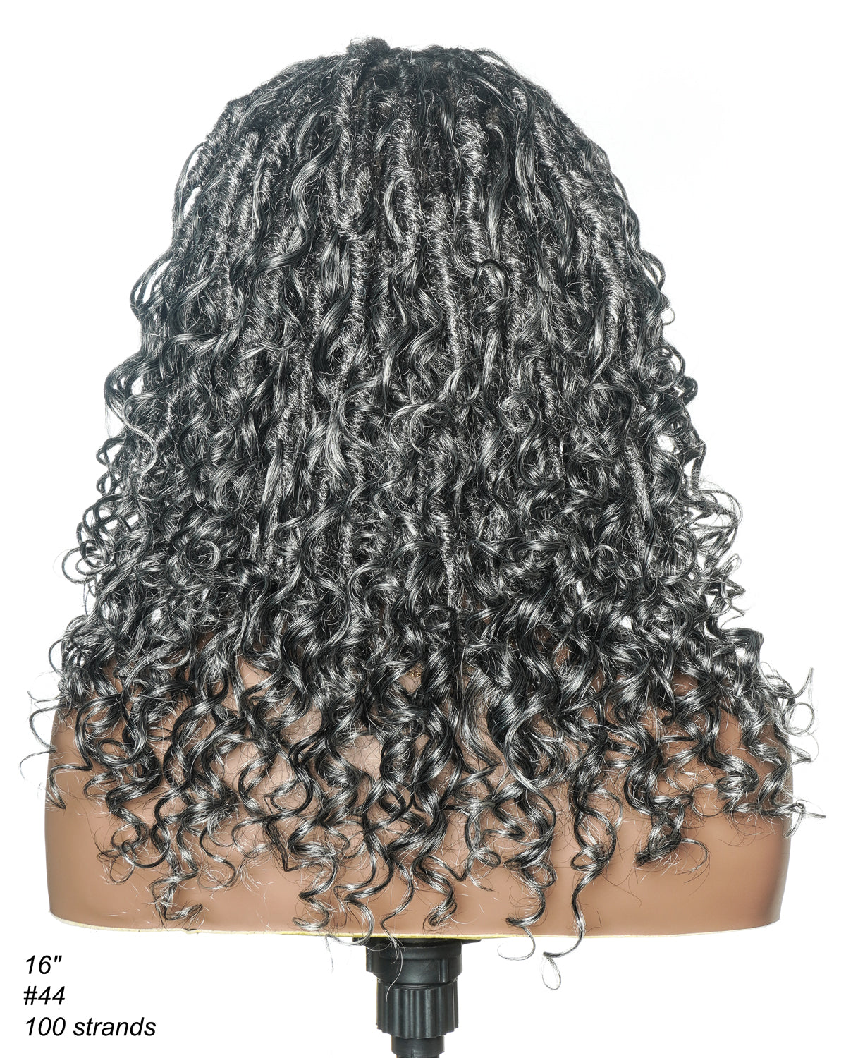 Lola - 16" Salt & Pepper Boho Locs Wig | Blend Human Hair And Synthetic Fiber Boho Curls