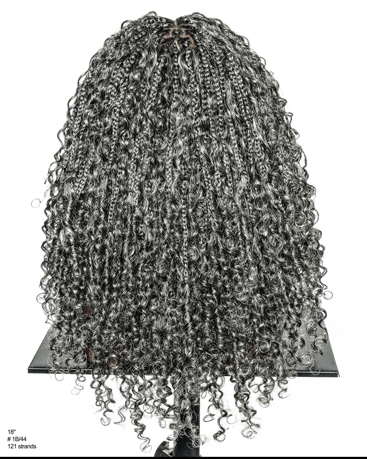 Nami 18" - JALIZA Slip-On™ Salt & Pepper Water Wave Boho Box Braided Wig