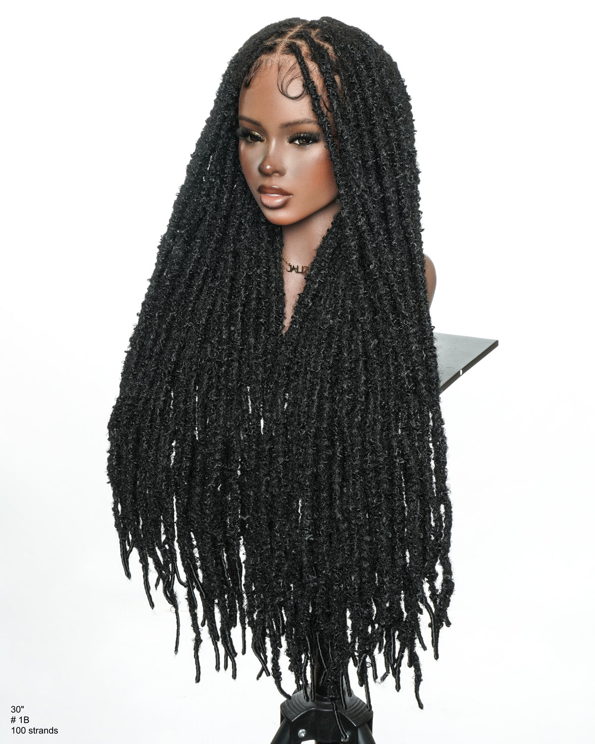 Soft And Distressed Faux Butterfly Locs Pre Bleached Swiss HD Full Lace Wig