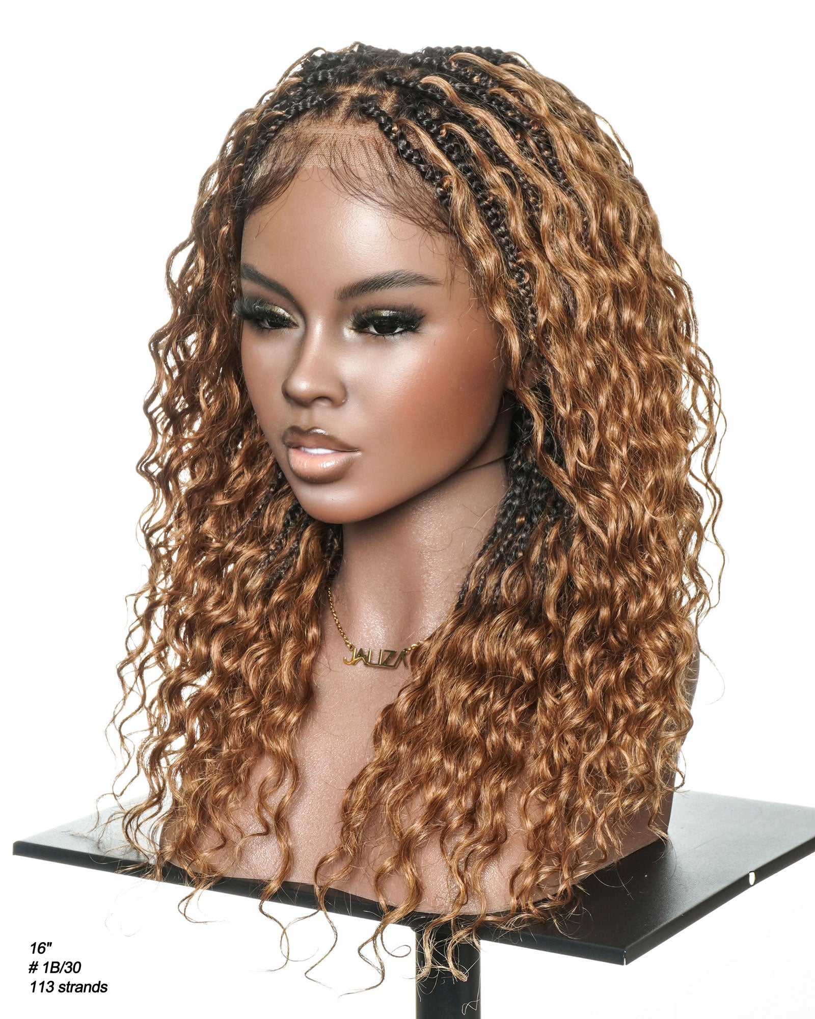 Vivi 16" - JALIZA Slip-On™ Glueless Swiss HD Full Lace Lightweight Version Human Hair Boho Box Braided Wig With C Cap Design And Stretchable Lace