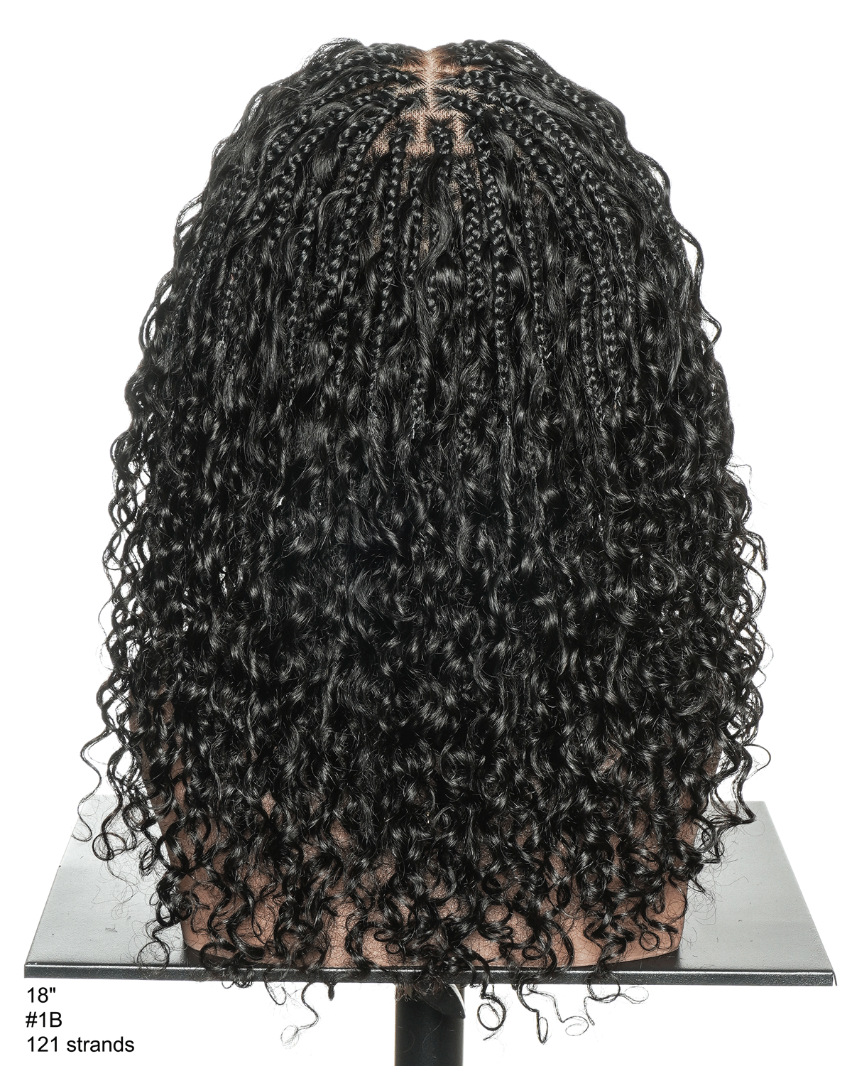 Nami - Drawstring Cap Water Wave Human Hair Curls Pre Bleached Swiss HD Full Lace Knotless Boho Box Braided Wig