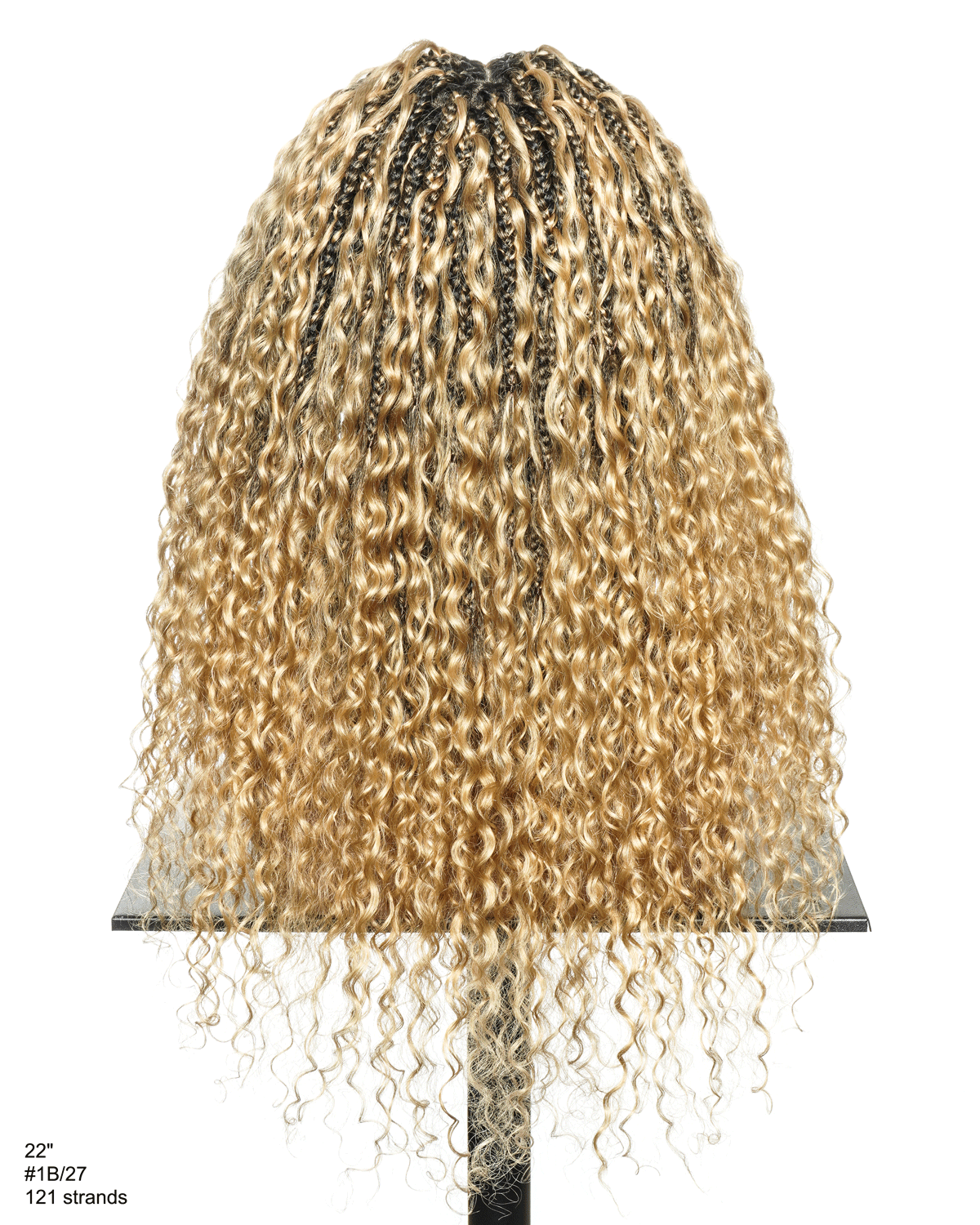 Nami - Drawstring Cap Water Wave Human Hair Curls Pre Bleached Swiss HD Full Lace Knotless Boho Box Braided Wig