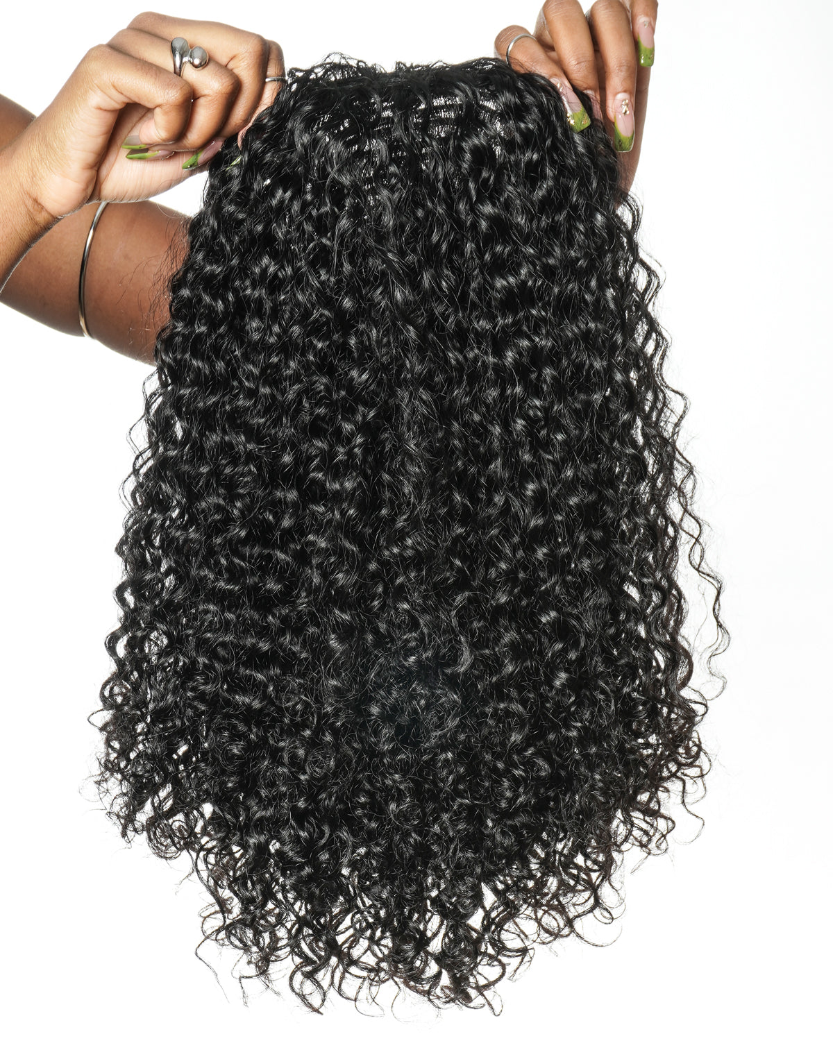 100% Human Hair All In One Half Wig 180% Density Deep Wave Curls