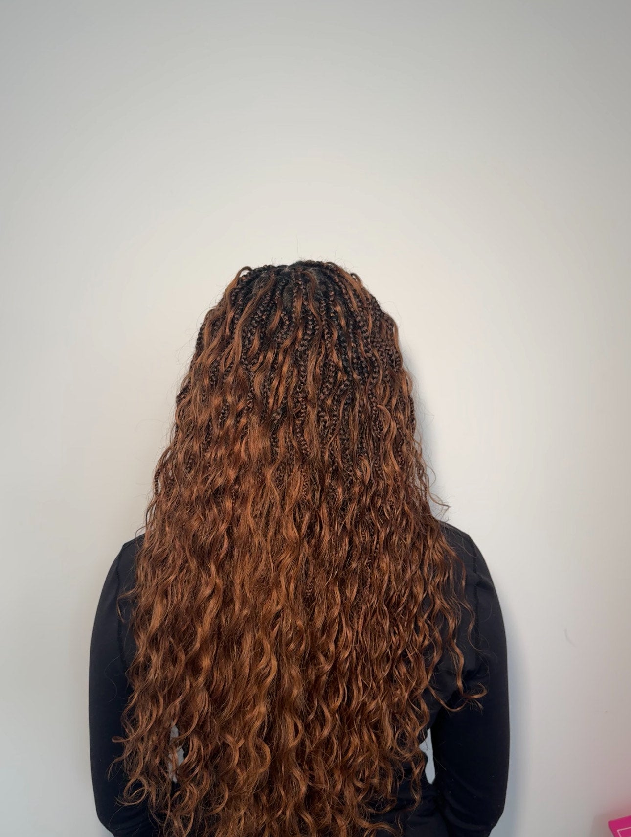 24 Inches Wavy Box Braids with Human Hair Cascading Boho Waves Boho Box Braided Wig