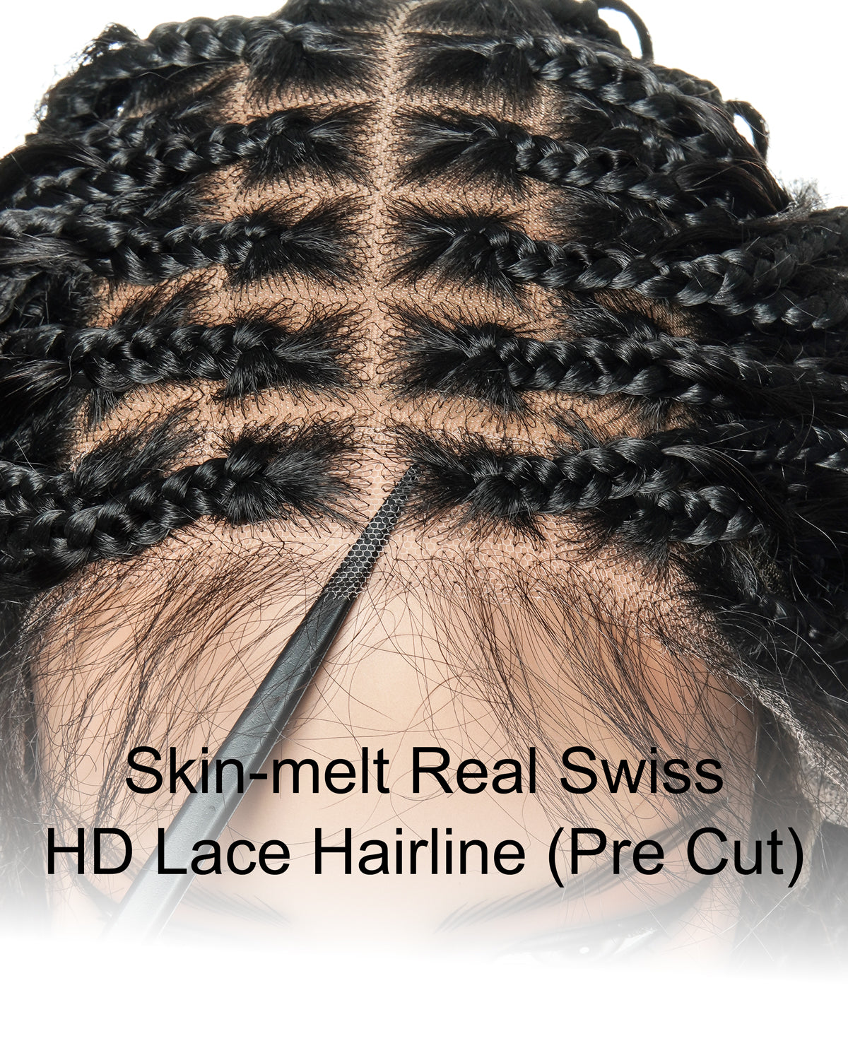 24 Inches Wavy Box Braids with Human Hair Cascading Boho Waves Boho Box Braided Wig