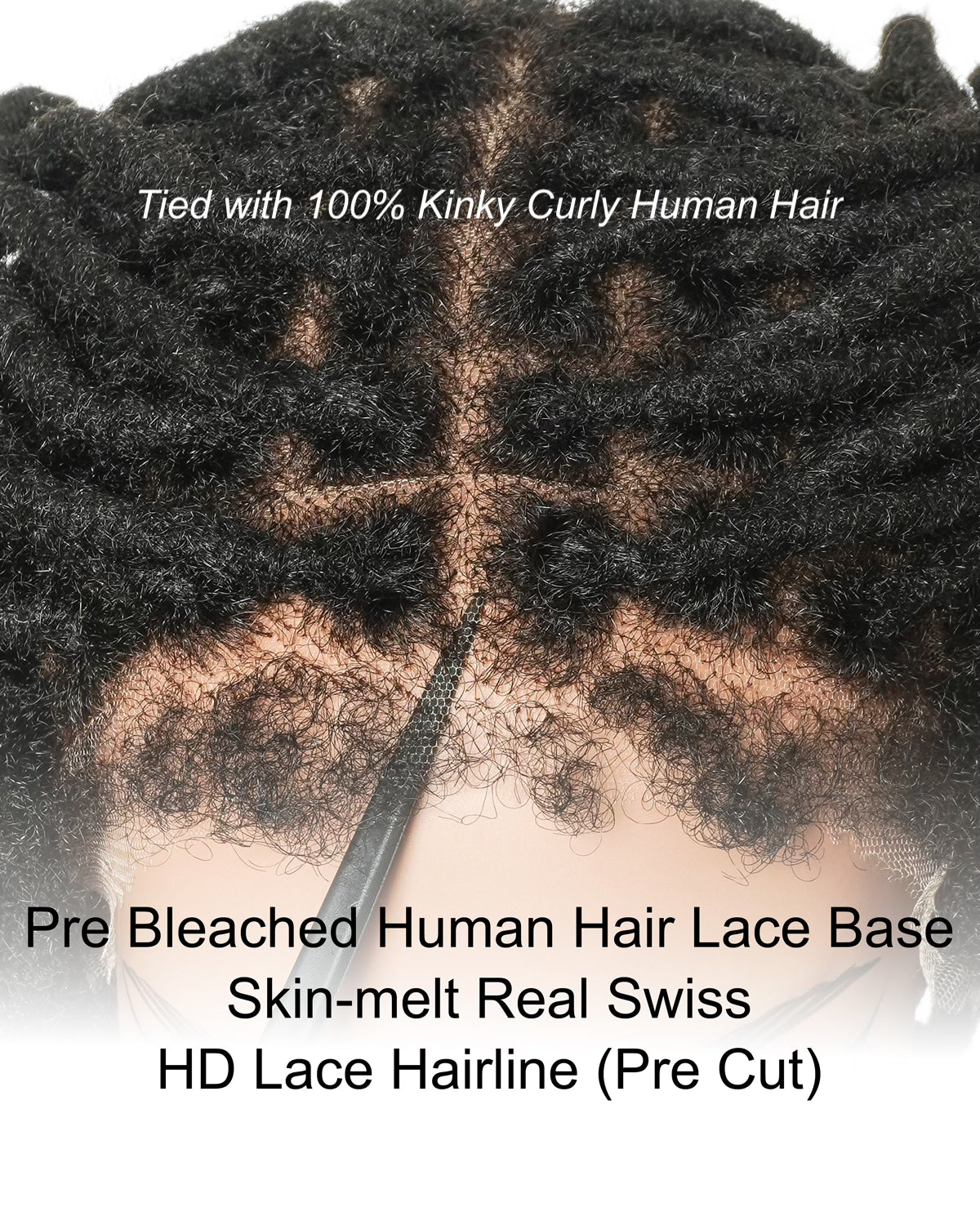 18" 100% Human Hair Pre Bleached HD Full Lace Locs Wig With Curly Ends