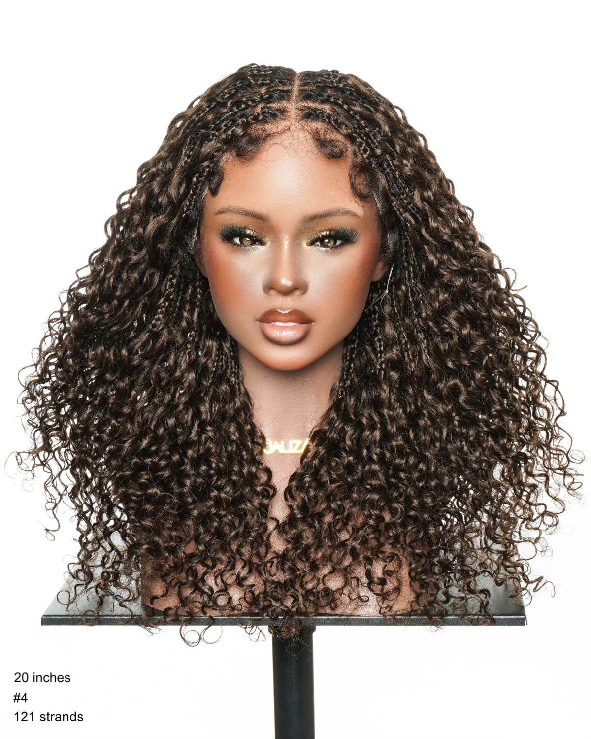 Nami - 100% Human Hair Drawstring Cap Swiss HD Full Lace Water Wave Boho Box Braided Wig Pre Cut & Pre Bleached & Pre Plucked