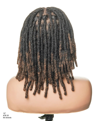 12" Salon Level Dreadlock 100% Human Hair Pre Bleached Swiss HD Full Lace Wig (Single braid is 6.5"-8.2")