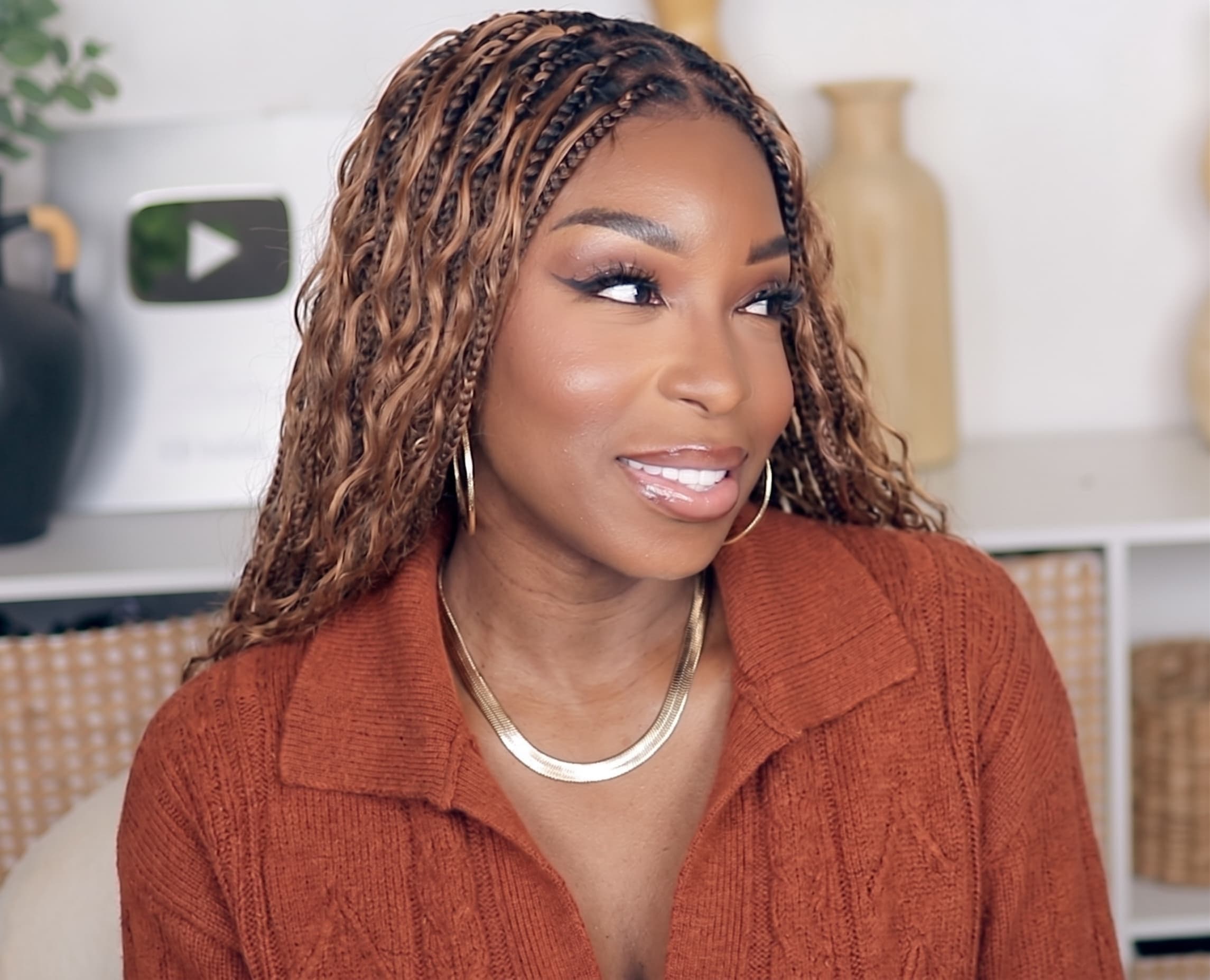 Kiki -  24" Pre Bleached Human Hair Lace Base Swiss HD Full Lace Human Hair Curls Boho Box Braided Wig