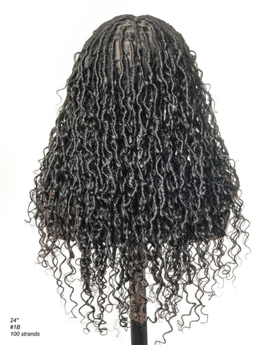 High Density Salon-level Human Hair Curls HD Full Lace Boho Locs Wig 100 Strands With Flat Roots