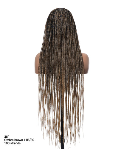48" Lightweight Knotless HD Full Lace Box Braided Wig
