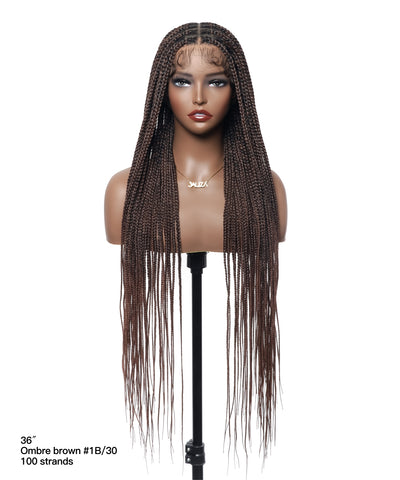 48" Lightweight Knotless HD Full Lace Box Braided Wig