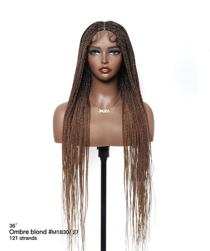 48" Lightweight Knotless HD Full Lace Box Braided Wig