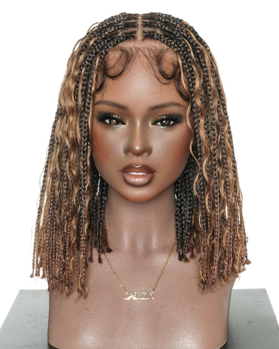 12" Pre Bleached Full Lace Boho Box Braided Wig
