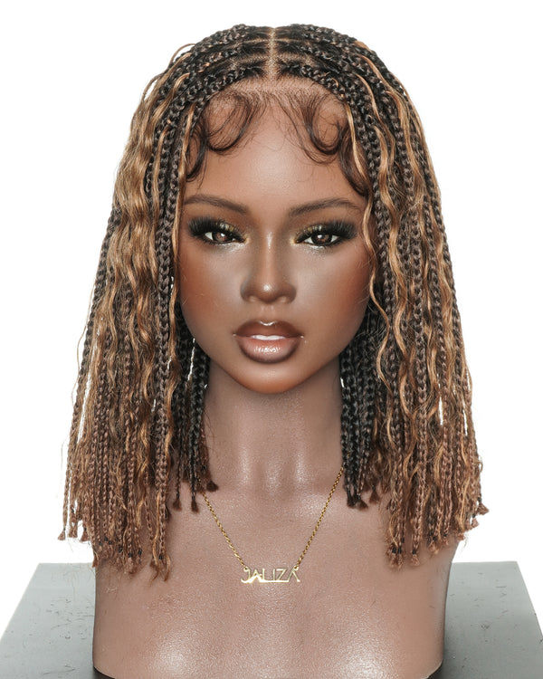12" Pre Bleached Full Lace Boho Box Braided Wig