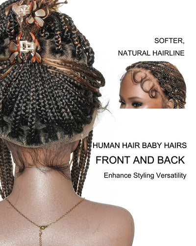 12" Pre Bleached Full Lace Boho Box Braided Wig