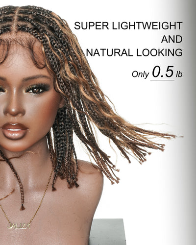 12" Pre Bleached Full Lace Boho Box Braided Wig