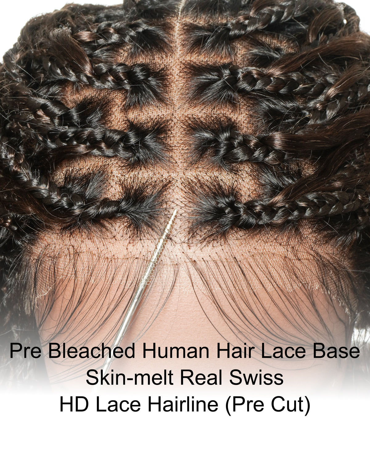 Kiki - 12" Pre Bleached HD Full Lace Bob Boho Box Braided Wig With Human Hair Boho Curls