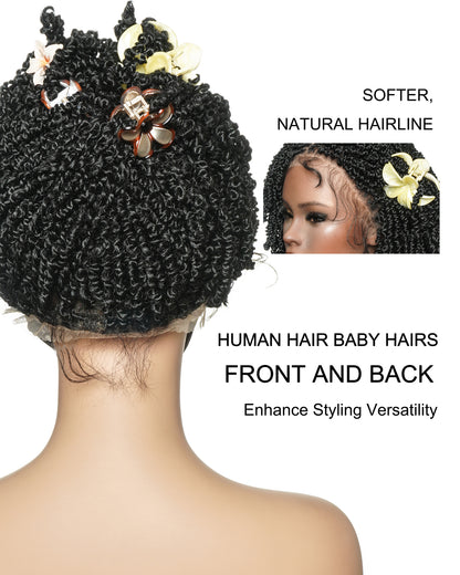 Short Passion Twist 12" Swiss HD Lace Knotless Full Lace Wig